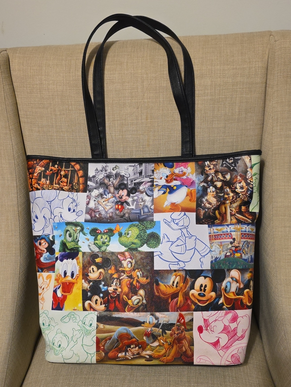 Disney Parks Tribute Mickey Mouse and Friends Tote Bag By Loungefly